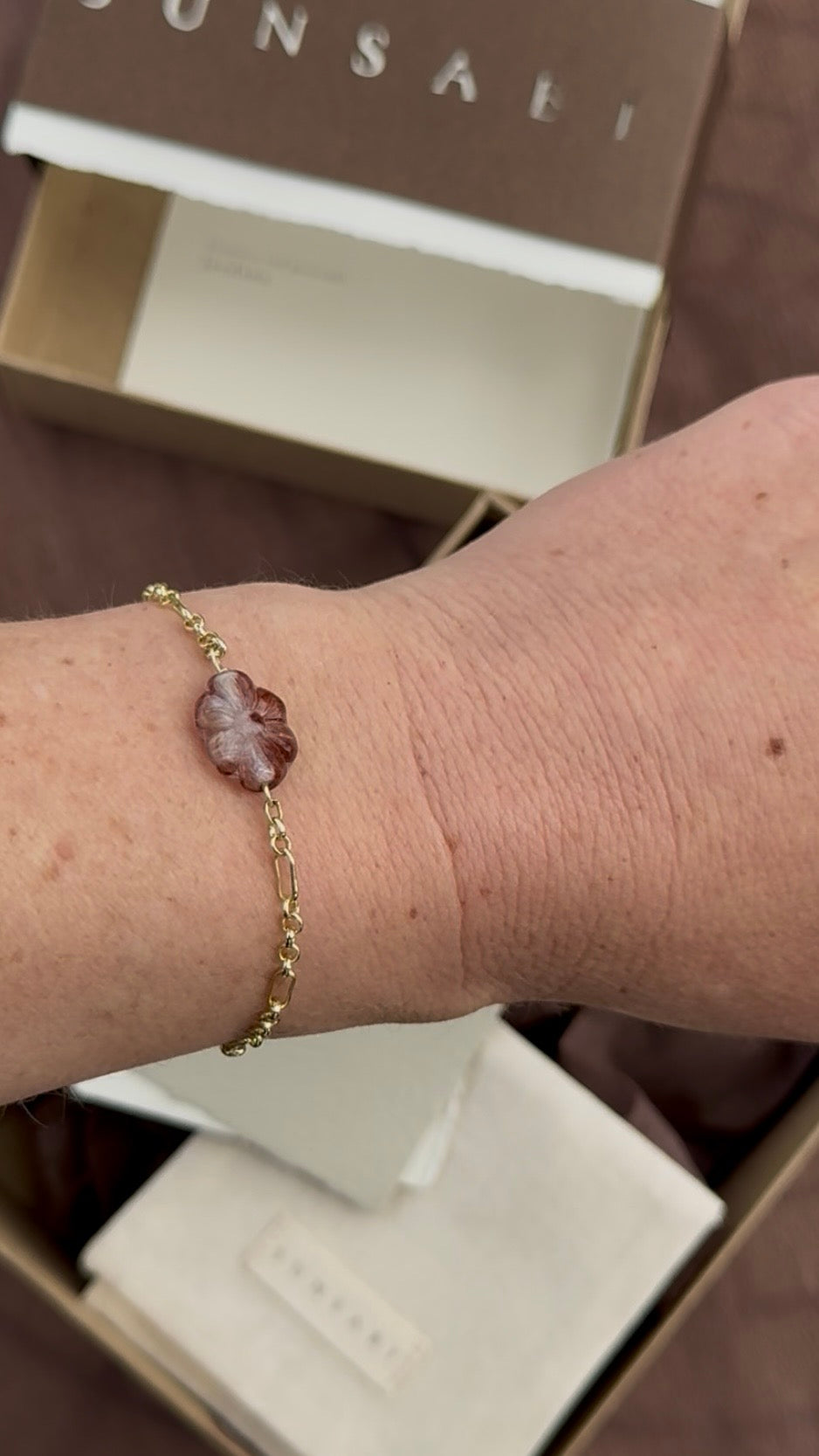 FLOURISH | Glass bloom on delicate 14kt gold-filled Figaro chain