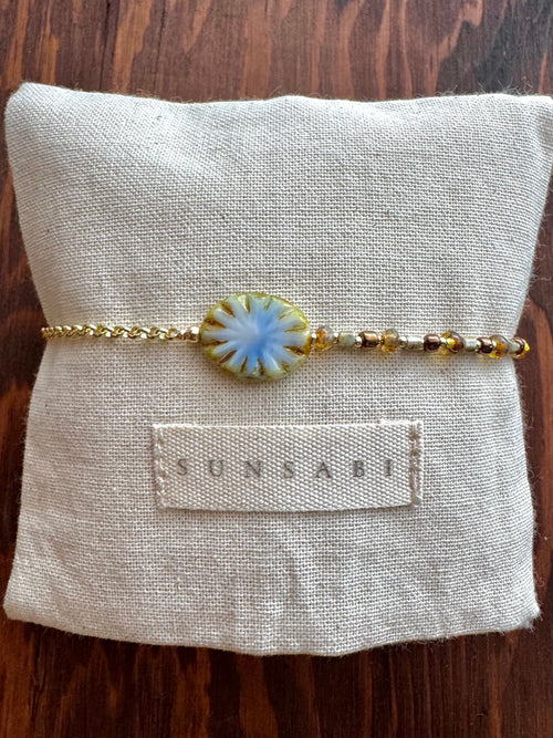 SUN BLOOM No. 02 | Handmade 14k Gold-Filled Bracelet with Glass Beads